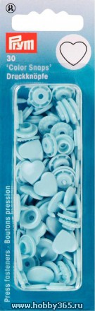 Кнопки "Color Snaps", сердце, голубой Prym, арт.393320